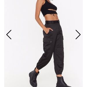 Nasty Gal Black Cargo Pants